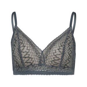 NWT Hanro of Switzerland Thalie S Soft Cup Bra 07294 Gray Stone 112647